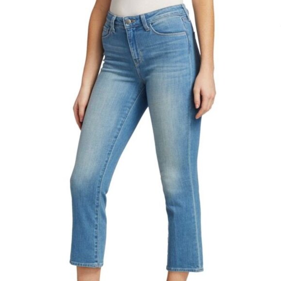 L'AGENCE Nadia Straight Cropped Jeans Rockford Light Wash Denim Sz 26 High Rise - Picture 3 of 13